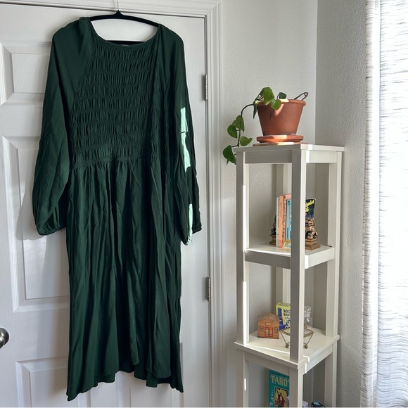 Ava & Viv emerald green smocked midi dress size 3x - Picture 5 of 5